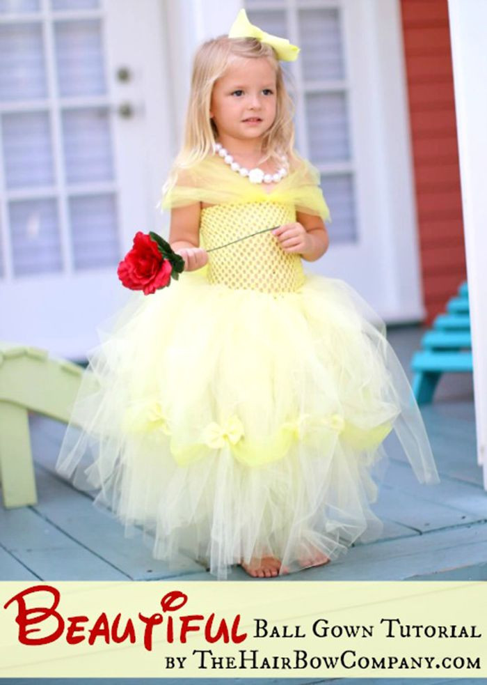 DIY Tutu Dress For Toddler
 Belle dress tutorial DIY tutu dress