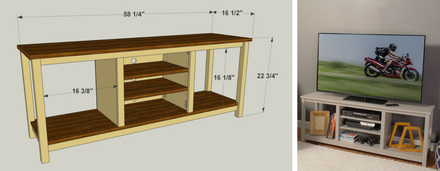DIY Tv Console Plans
 Easy to Build TV Stand Kreg Tool pany