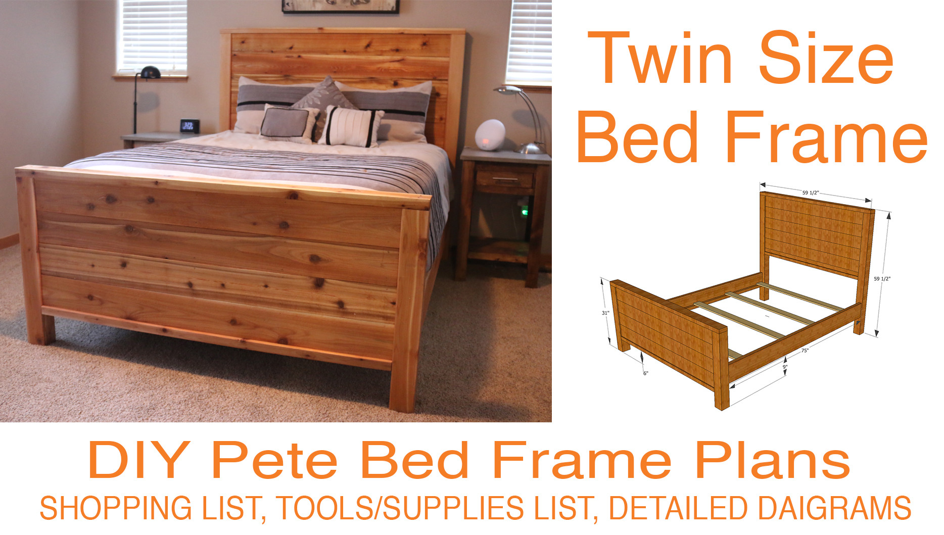 DIY Twin Bed Plans
 DIY Bed Frame Plans How to Make a bed frame with DIY Pete