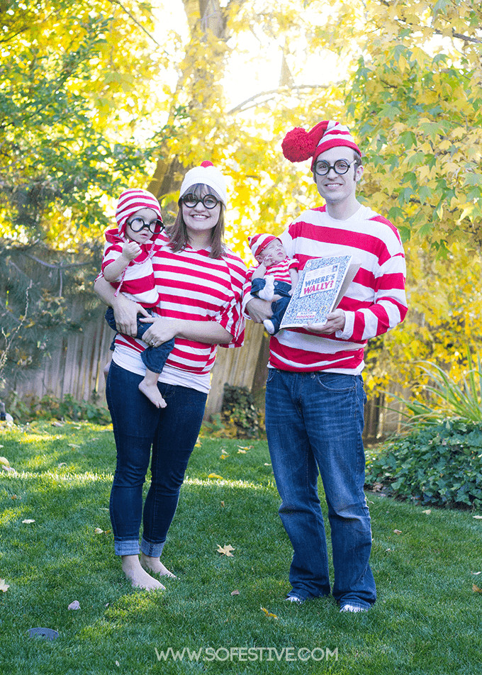 DIY Waldo Costume
 Under $25 DIY Family Halloween Costume Ideas So Festive