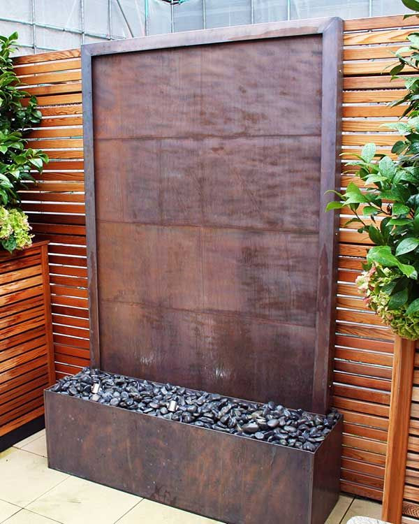 DIY Wall Fountain Outdoor
 Copper water wall deck h2o feature