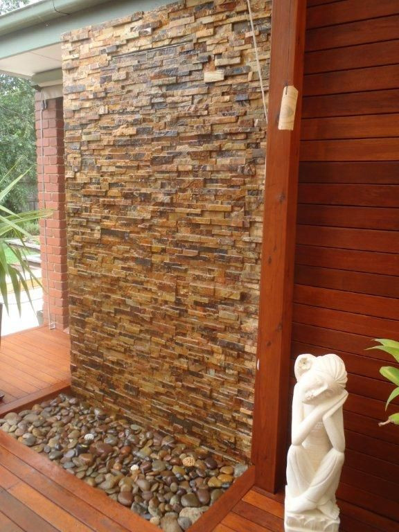 DIY Wall Fountain Outdoor
 DIY Wall Cascading Water Features with Stone Cladding