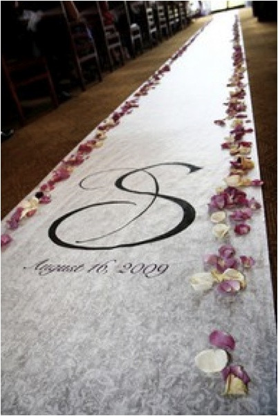 DIY Wedding Aisle Runners
 Aisle runner could DIY on the monogram this was done