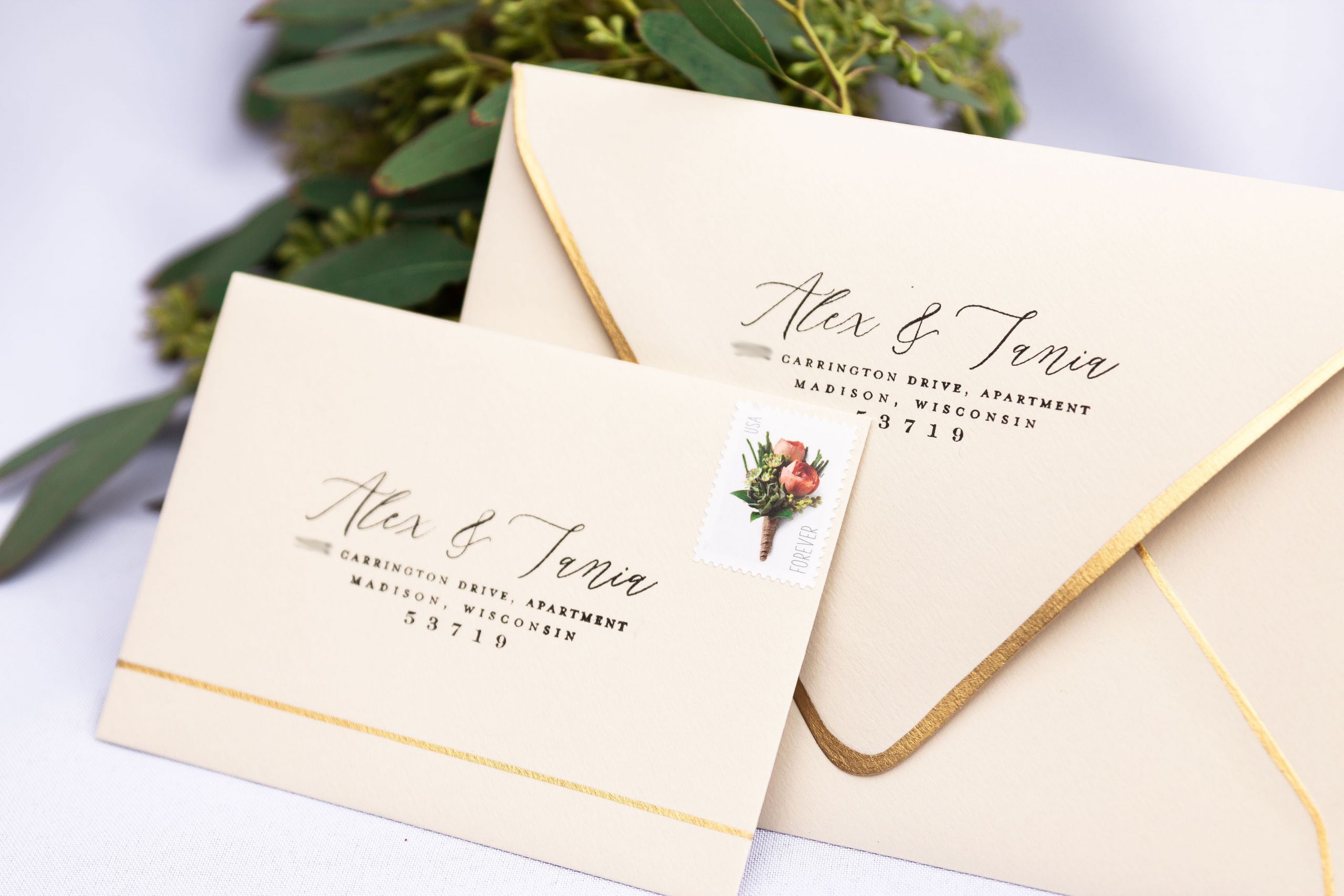 DIY Wedding Envelopes
 My DIY Story Elegant Ivory & Gold Leaf Wedding