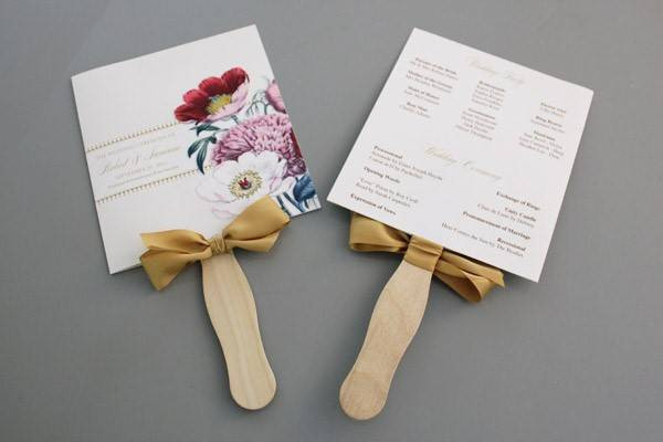 DIY Wedding Fan Programs
 DIY Pretty Blooms Wedding Program Paddle Fan