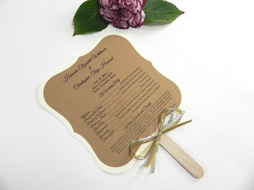 DIY Wedding Fan Programs
 DIY KIT Custom Rustic Wedding Program Fans Personalized