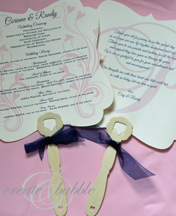 DIY Wedding Fan Programs
 DIY Wedding Programs Create and Babble