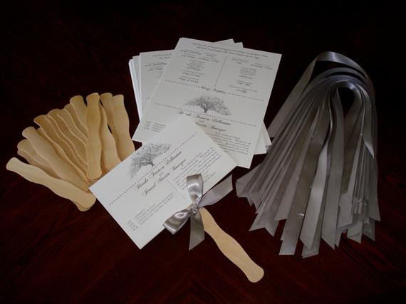 DIY Wedding Fan Programs
 DIY Wedding Program Fans with Ribbon Perfect for your Tree