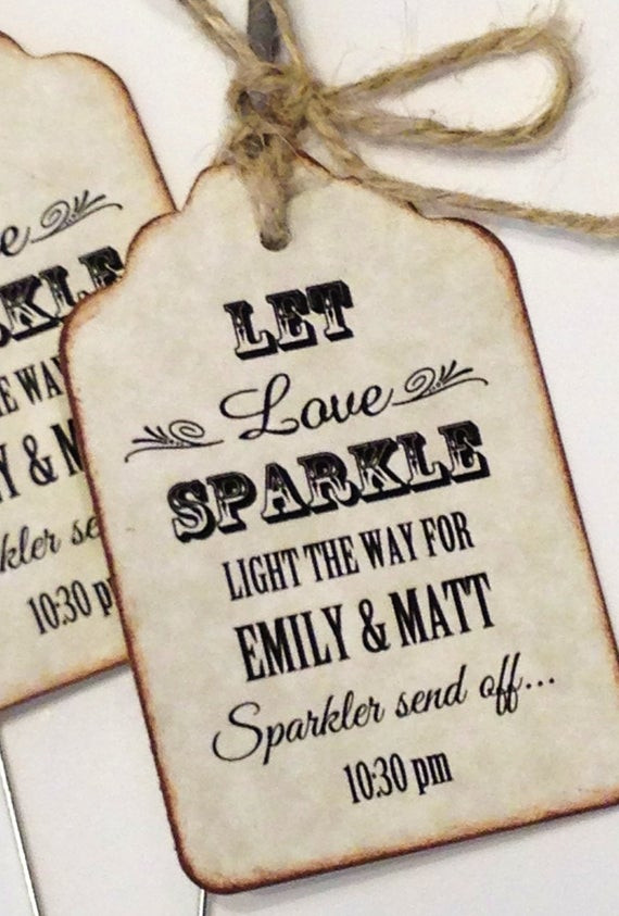 Diy Wedding Favors Sparklers
 Wedding Sparkler Favor Tags For Wedding Sparkler Send f To