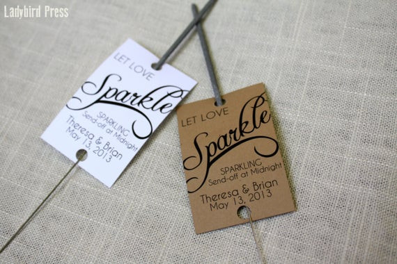 Diy Wedding Favors Sparklers
 Sparkler Wedding Tags Personalized Printable Wedding Favor