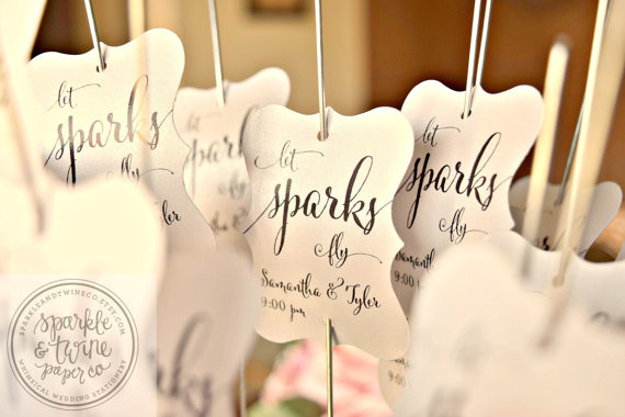 Diy Wedding Favors Sparklers
 Sparkler Tags Sparkler Labels Sparkler Sleeves Sparkler