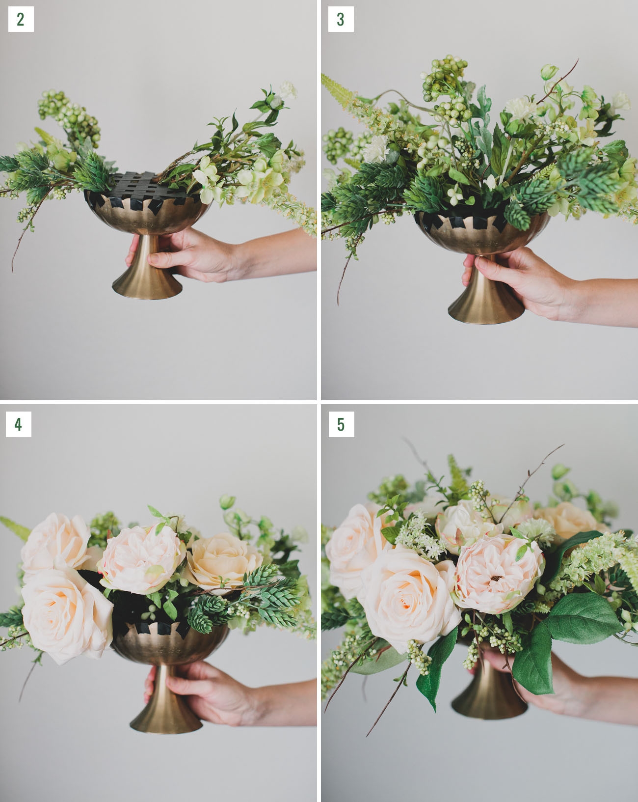 DIY Wedding Floral Arrangements
 DIY Silk Flower Centerpiece Green Wedding Shoes