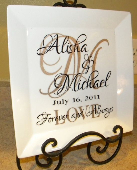 Diy Wedding Gift Ideas
 Personalized Wedding Gift couple s names and initial on