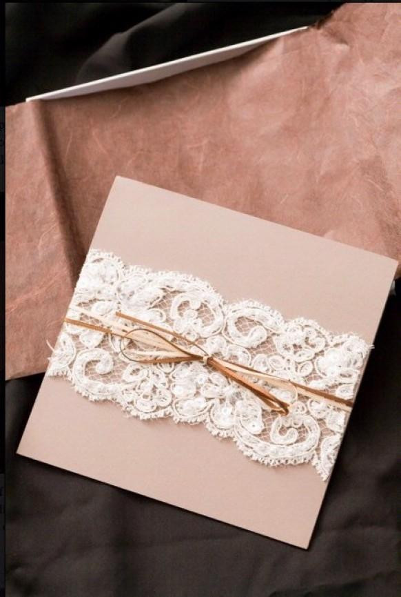 DIY Wedding Invitation Idea
 DIY Lace Wedding Invitation ♥ Cheap Wedding Invitation