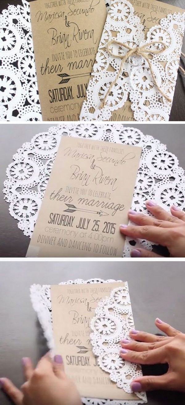 DIY Wedding Invitation Idea
 50 Bud Friendly Rustic Real Wedding Ideas Hative