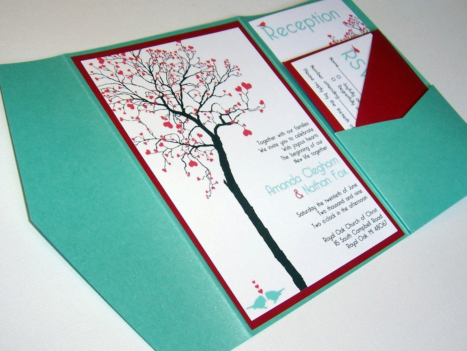 DIY Wedding Invitation Ideas
 Wedding Invitation DIY Pocketfold Heart Tree Printable