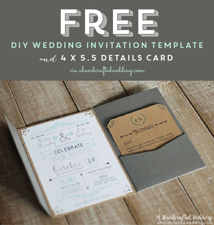 DIY Wedding Invitation Templates Free
 FREE Printable Wedding Invitation Template
