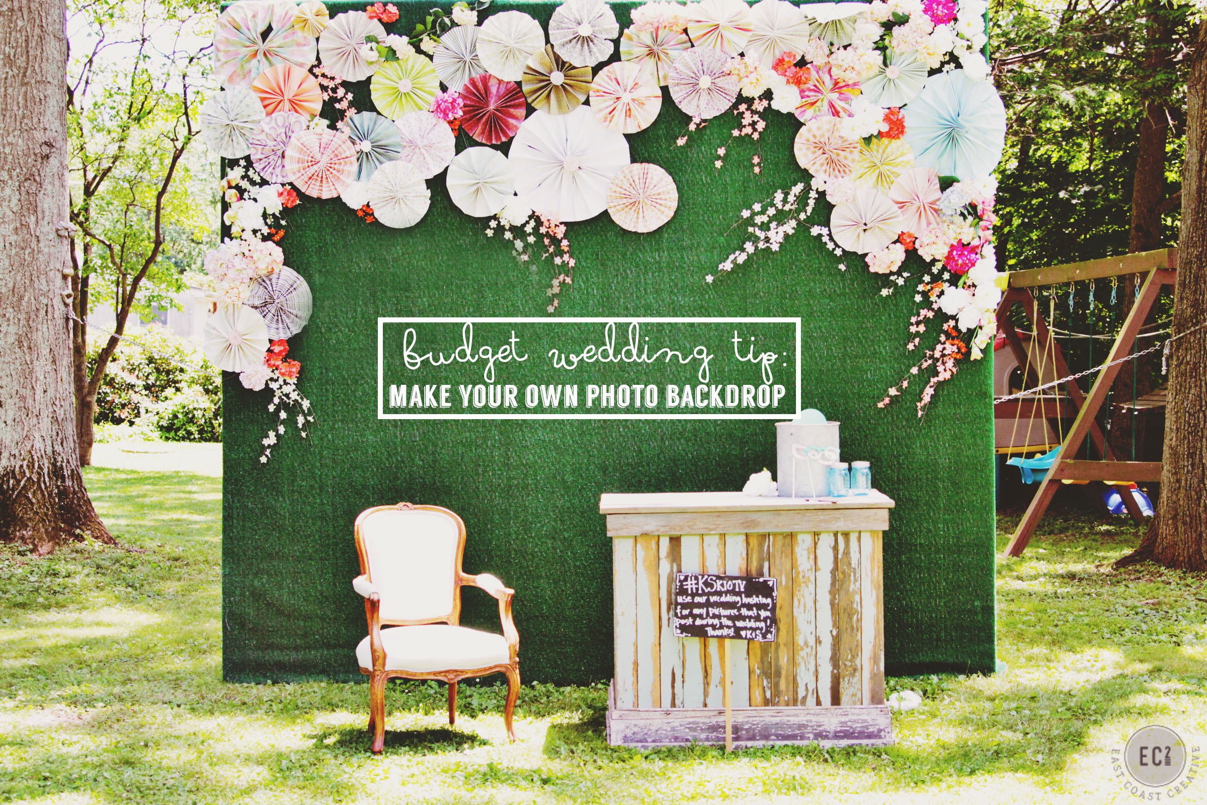 DIY Wedding Photo Backdrop
 Wedding Furniture Rental – Maggpie Vintage Rentals EC2