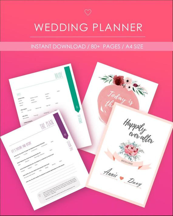 DIY Wedding Planner Binder
 Printable Wedding Planner DIY Wedding Binder Wedding