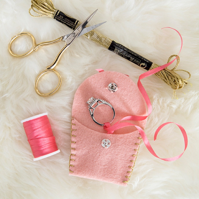 DIY Wedding Ring
 You HAVE To See These Adorable DIY Felt Wedding Ring Pouches