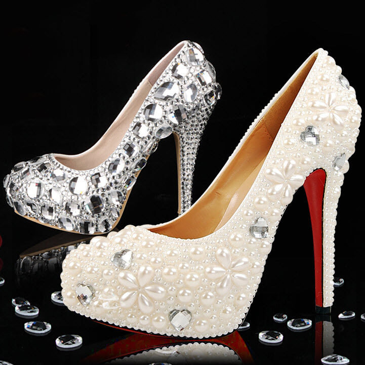 Diy Wedding Shoes
 Crystal Bling Rhinestones Pearls Materials For Diy Wedding