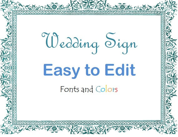 DIY Wedding Sign Templates
 DIY Wedding Sign Template Download by DonsWeddingTemplates