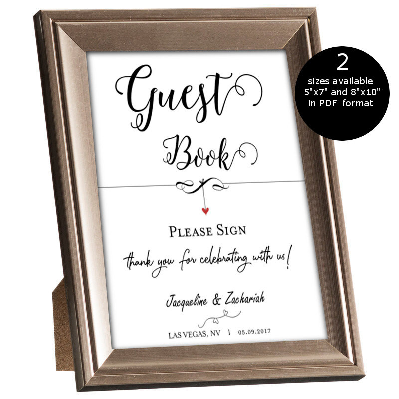 DIY Wedding Sign Templates
 SALE DIY Wedding Guest Book Sign Printable Sign template