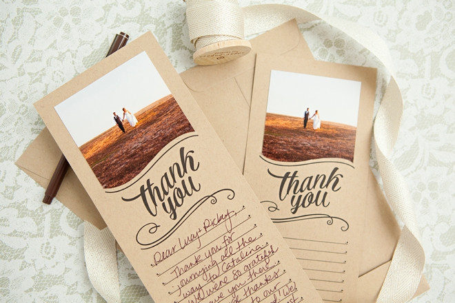 DIY Wedding Thank You Cards
 Make These Darling FREE Printable Thank You Cards