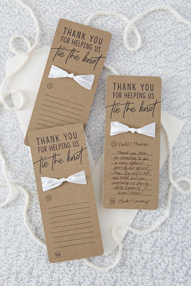 DIY Wedding Thank You Cards
 These DIY "Tie The Knot" Wedding Thank You Cards Are The
