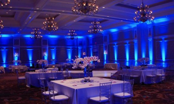 DIY Wedding Uplighting
 Dark blue up lighting