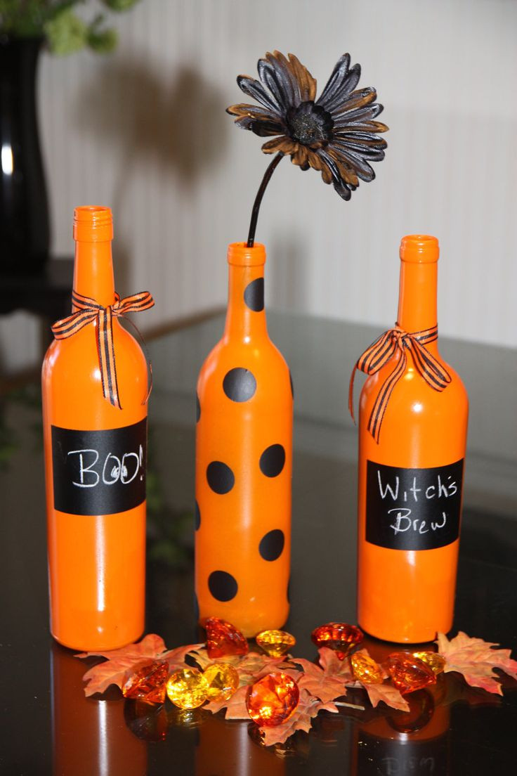 DIY Wine Bottle Decorations
 Halloween Wine Bottle Decor $24 00 via Etsy