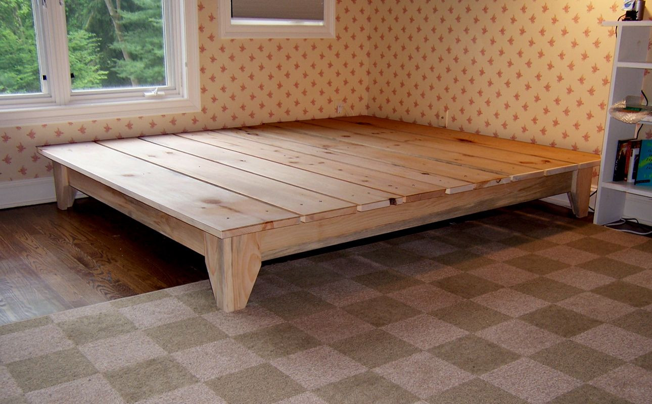 DIY Wood Bed Platform
 Unique Rustic Platform Bed Frame King With Cool Design