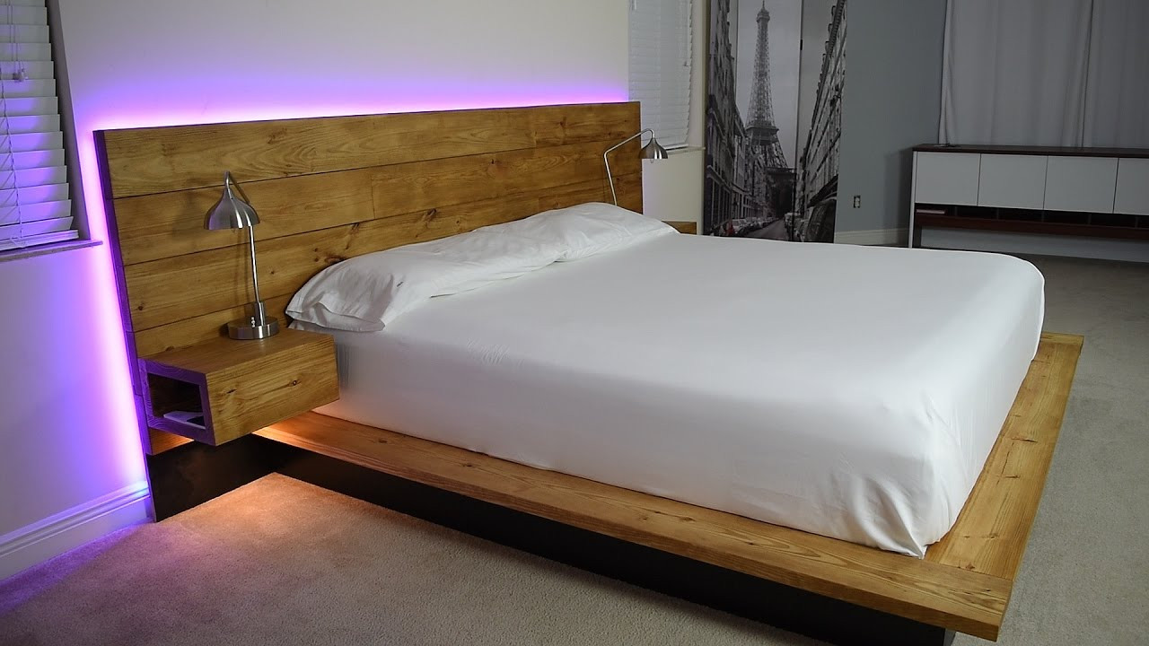 DIY Wood Bed Platform
 DIY Platform Bed With Floating Night Stands Plans