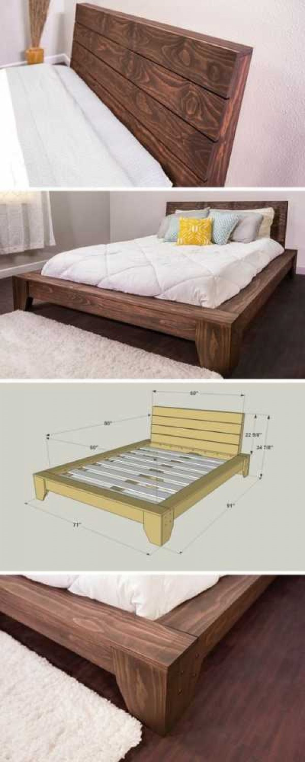 DIY Wood Bed Platform
 45 Easy DIY Bed Frame Projects You Can Build on a Bud