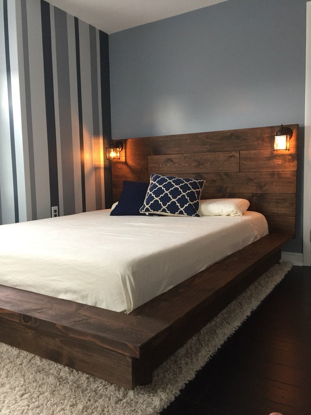 DIY Wood Bed Platform
 Floating Wood Platform Bed frame with Lighted