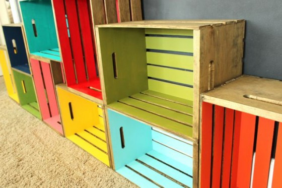 DIY Wood Crate Bookshelf
 diy wood crate bookcase — The Pleated Poppy