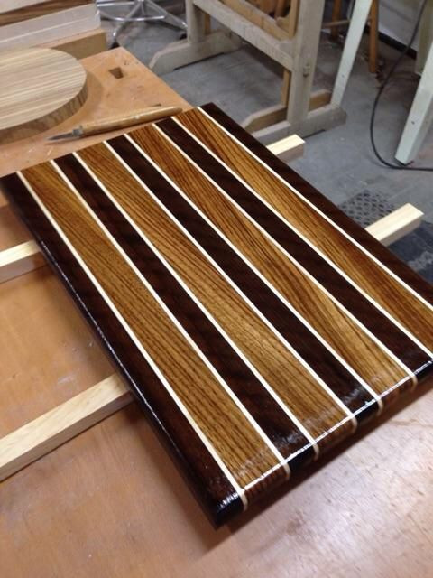 DIY Wood Cutting Board
 Cutting board English brown walnut zebra wood and rock