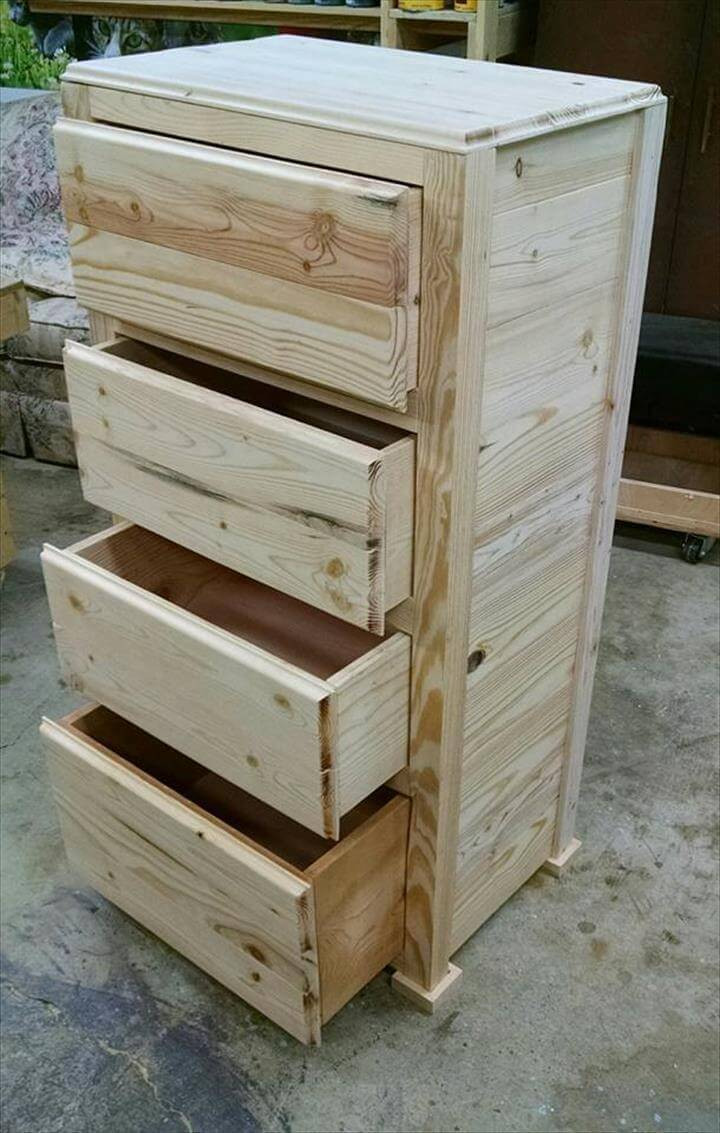 DIY Wood Drawers
 Pallet Wood Chest of Drawers