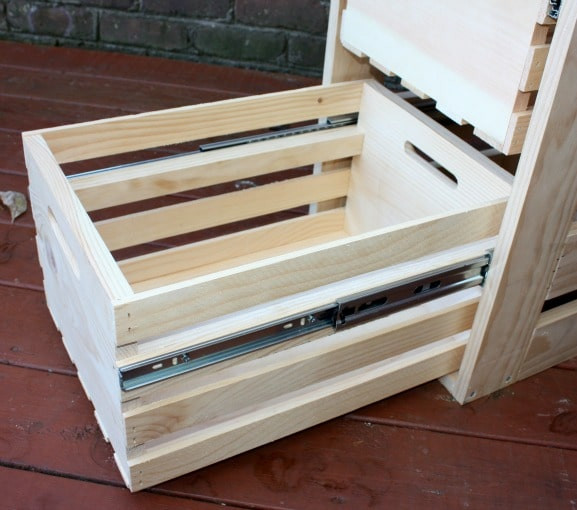 DIY Wood Drawers
 DIY Crate Cabinet with Sliding Drawers Sweet Pea