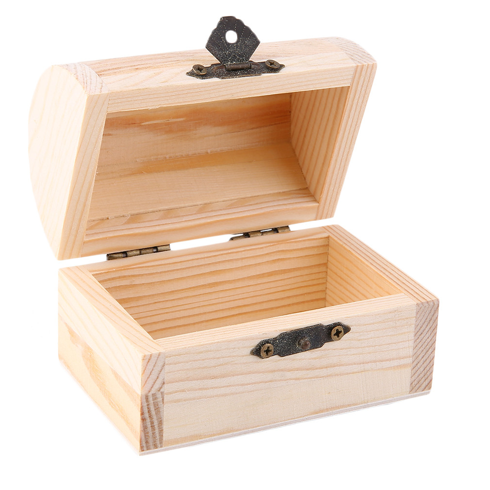 DIY Wood Jewelry Box
 Wooden Ingots Plain Wood Jewelry Box Case Art Decor DIY
