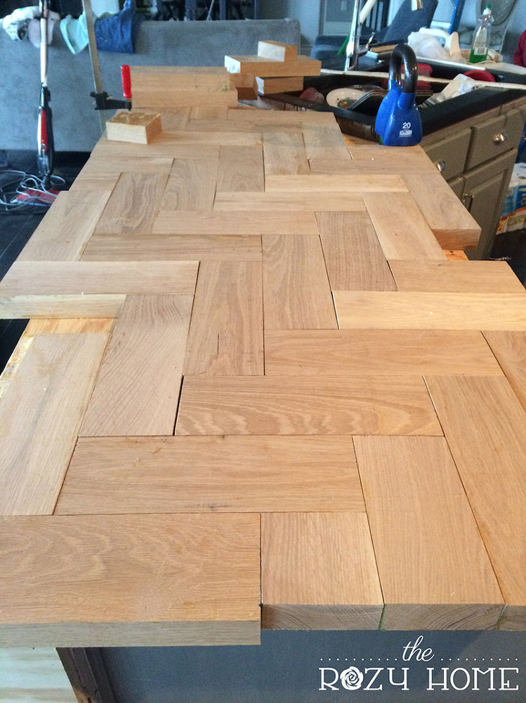 DIY Wood Kitchen Countertops
 DIY Wood Herringbone Counters