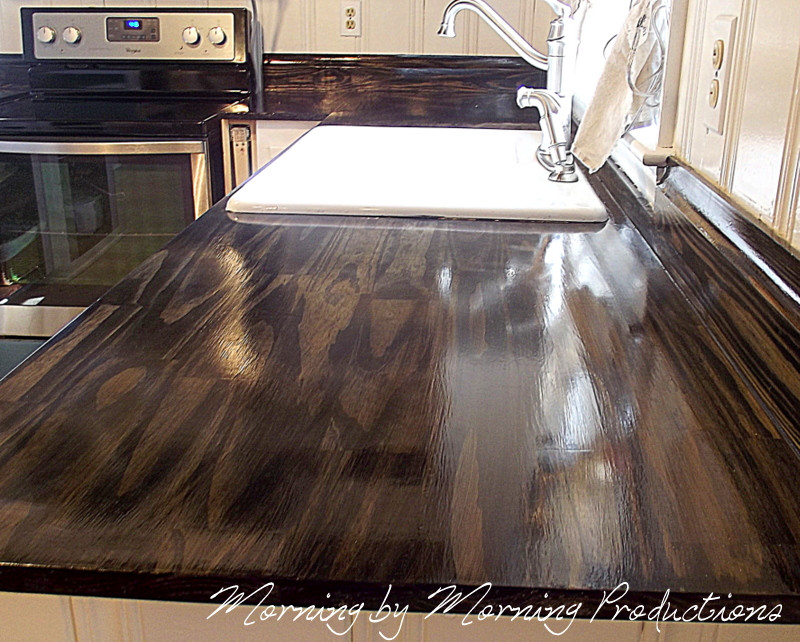 DIY Wood Kitchen Countertops
 Morning by Morning Productions DIY Kitchen Countertops