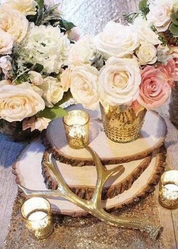 DIY Wood Slab Centerpieces
 Round Wood Slab Tray for Centerpieces Approximately 6 25