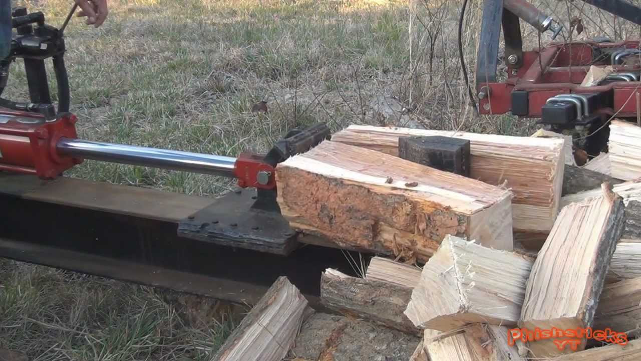 DIY Wood Splitter
 Homemade Tractor PTO Mount woodsplitter in Action