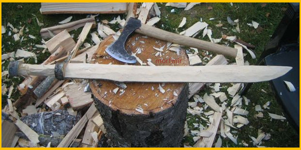 DIY Wood Sword
 Don’t Bring A Knife Into A Wooden Sword Fight Carve Your