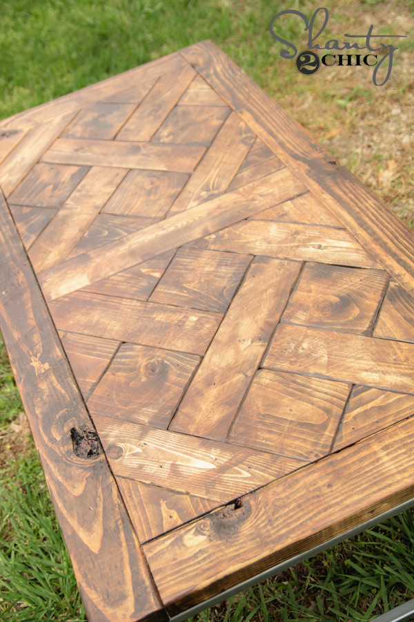 DIY Wood Table Top
 DIY Metal and Wood Coffee Table Shanty 2 Chic
