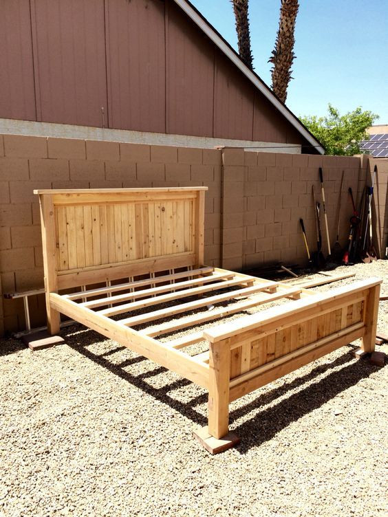 DIY Wooden Bed Platform
 $80 DIY king size platform bed frame DIY
