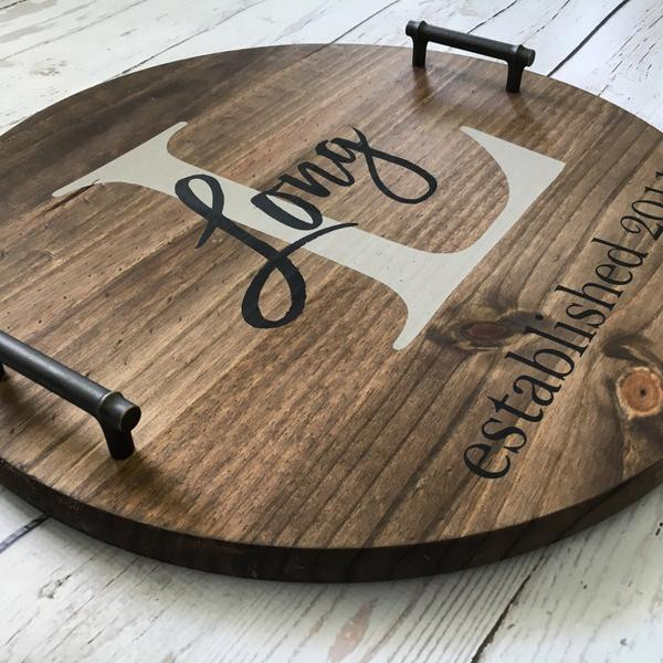 DIY Wooden Monogram
 Personalized Wood Serving Tray – Coastal Crafty Mama