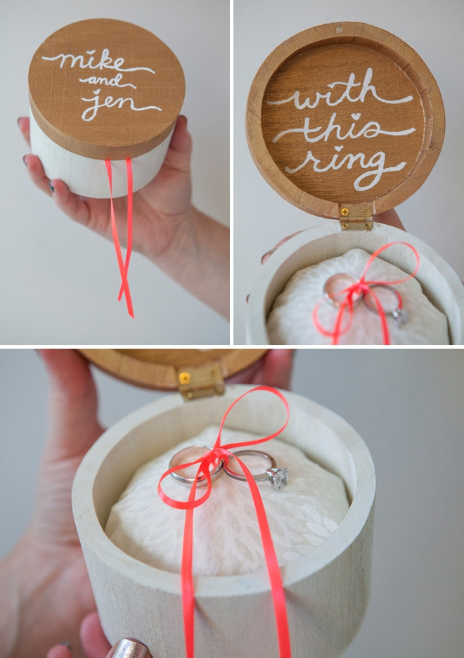 DIY Wooden Ring Box
 Learn how to make this adorable DIY ring bearer pillow box