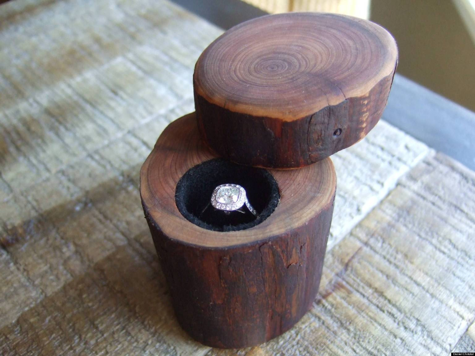 DIY Wooden Ring Box
 DIY Wedding Engagement Ring Box Made Out A Tree Branch